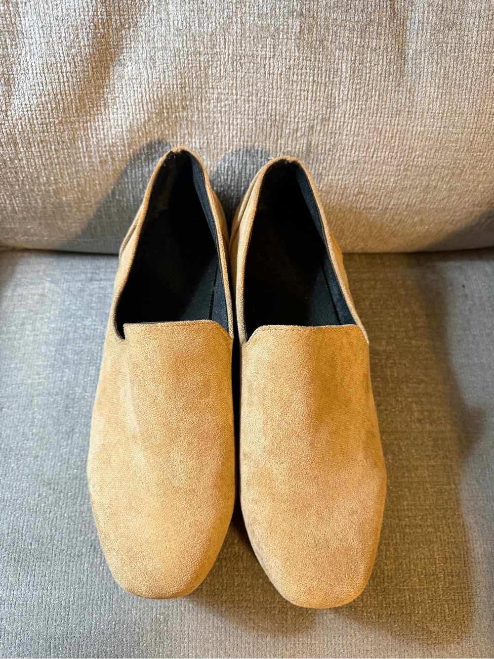 Platform Loafer Mules in Camel Suede - Picture 4 of 4